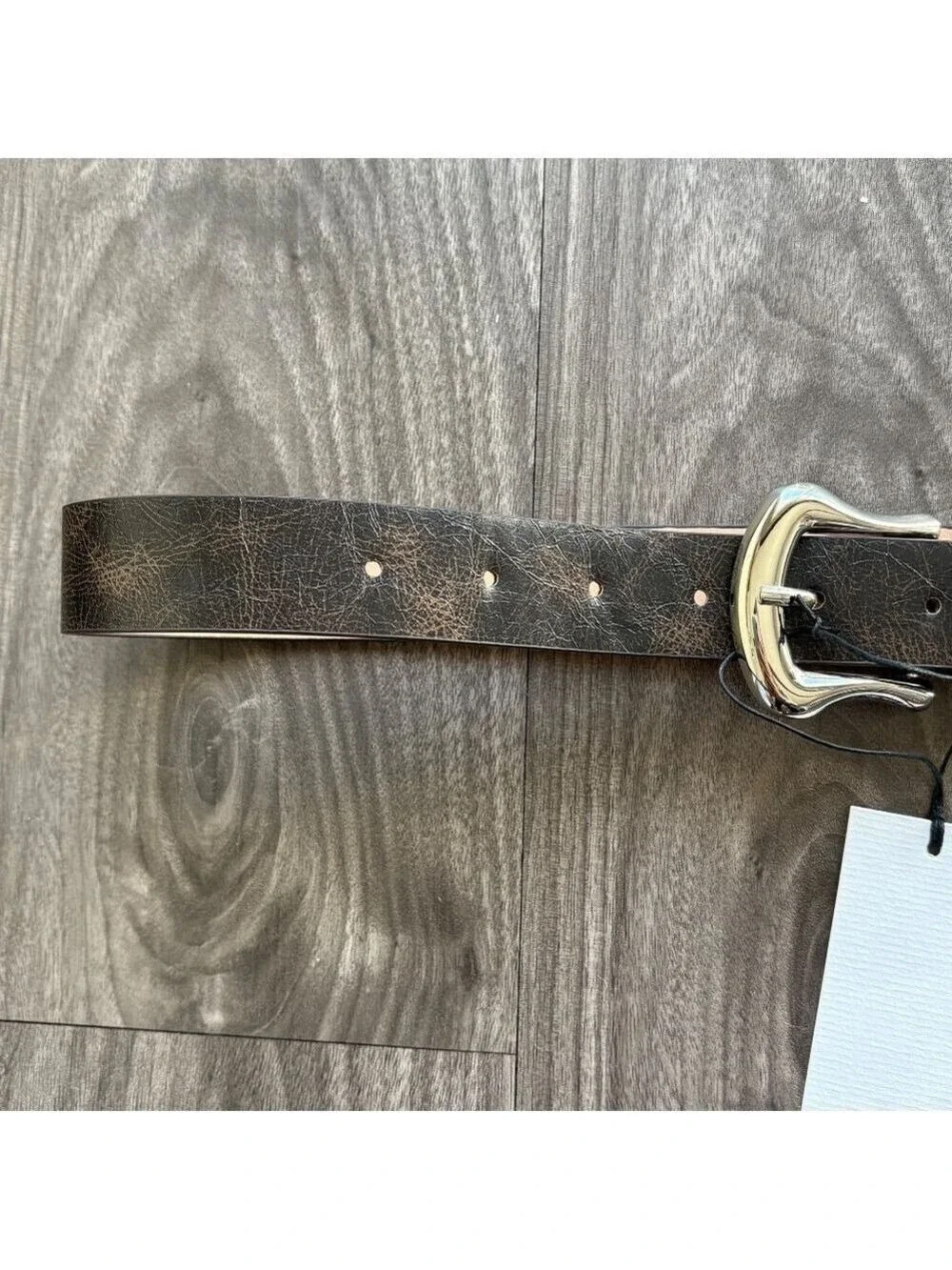 Ayure Bowie Brown and Silver Textured Belt NEW
